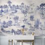 Vintage Monochrome Jouy Style Landscape Wallpaper Mural