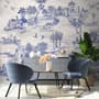 Vintage Monochrome Jouy Style Landscape Wallpaper Mural
