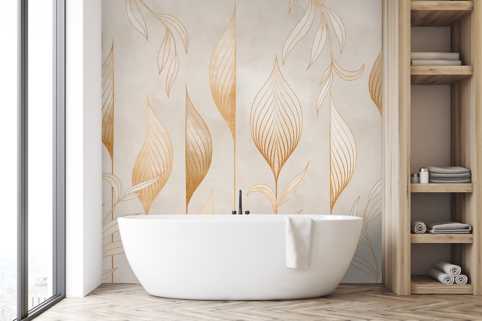 Boho Geometric Art Lines Wallpaper Mural