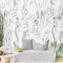 Female Body Line Art Wallpaper Mural