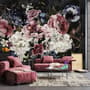 Watercolor Dark Peony Floral Wallpaper Mural