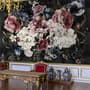 Watercolor Dark Peony Floral Wallpaper Mural