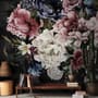 Watercolor Dark Peony Floral Wallpaper Mural