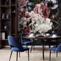 Watercolor Dark Peony Floral Wallpaper Mural