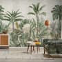 Papier peint panoramique aquarelle vintage forêt tropicale
