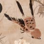 Chinese Peony Flowers and Bamboo Landscape with Crane Birds