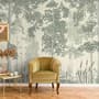 Monochrome Tree Forest Silhouette Wallpaper Mural