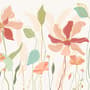 Gold Look Floral Garden Drawing Art Wallpaper Mural