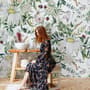 Bright Daisy Flower Bouquet with Green Leaves Wallpaper Mural