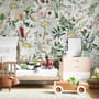 Bright Daisy Flower Bouquet with Green Leaves Wallpaper Mural