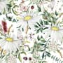 Bright Daisy Flower Bouquet with Green Leaves Wallpaper Mural