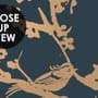 Gold Faux Tree Blossom Branch Silhouette with Birds Wallpaper Mural