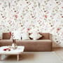 Watercolor Soft Wild Flowers Wallpaper Mural