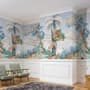 Art Painting Colorful Landscape with Heron Birds Wallpaper Mural