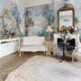 Art Painting Colorful Landscape with Heron Birds Wallpaper Mural