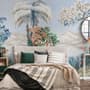 Art Painting Colorful Landscape with Heron Birds Wallpaper Mural