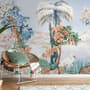 Art Painting Colorful Landscape with Heron Birds Wallpaper Mural