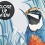 Art Painting Colorful Landscape with Heron Birds Wallpaper Mural