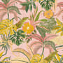 Papier peint panoramique aquarelle colorée, été, feuilles tropicales