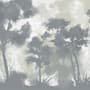 Monochrome Forest Silhouette Landscape Wallpaper Mural