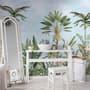 Watercolor Pink Tropical Chinoiserie Wallpaper Mural