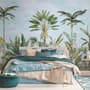 Watercolor Pink Tropical Chinoiserie Wallpaper Mural
