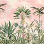 Watercolor Pink Tropical Chinoiserie Wallpaper Mural