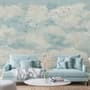 Abstract Clouds with Birds Wallpaper Mural