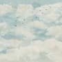Abstract Clouds with Birds Wallpaper Mural