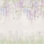 Watercolor Hanging Wisteria Flowers with Hummingbirds Wallpaper Mural 
