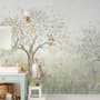 Kids Soft Pastel Forest Animals Wallpaper Mural