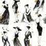 Modern Fashion Women Sketch Wallpaper Mural