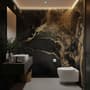 Dark Marble with Gold Faux  Wallpaper Mural
