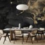 Dark Marble with Gold Faux  Wallpaper Mural