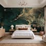 Modern Dark Abstract Veined Marble Wallpaper Mural