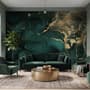 Modern Dark Abstract Veined Marble Wallpaper Mural