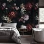 Realistic Dark Peony Floral Bouquet Wallpaper Mural
