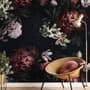 Realistic Dark Peony Floral Bouquet Wallpaper Mural