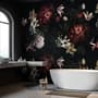 Realistic Dark Peony Floral Bouquet Wallpaper Mural