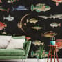 Vintage Ocean Fish Art Wallpaper Mural