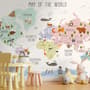 Fototapete Weltkarte der Kontinente für Kinderzimmer