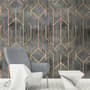 Rhombus Geometric Lines Art Deco Wallpaper Mural