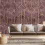Rhombus Geometric Lines Art Deco Wallpaper Mural