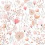 Kids Soft Light Pink / Blue Wildflowers Floral Pattern Wallpaper Mural