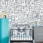 Cute Dog Face Pattern for Kids Wallpaper Mural