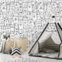 Cute Dog Face Pattern for Kids Wallpaper Mural