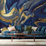 Liquid Abstract Marble Art Blue Gradient Wallpaper Mural