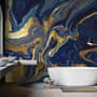 Liquid Abstract Marble Art Blue Gradient Wallpaper Mural