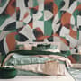 Modern Abstract Art with Retro Colorful Geometric Wallpaper Mural