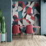 Modern Abstract Art with Retro Colorful Geometric Wallpaper Mural